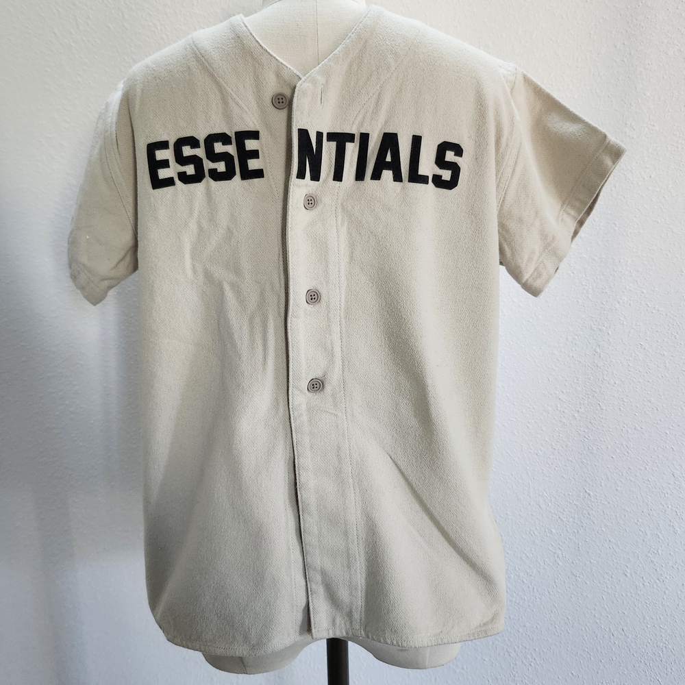 Essentials Cream Textured Shirt with Black Patch